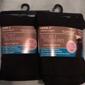 2 Pair Secret Treasures Shaping Leggings Size L/XL